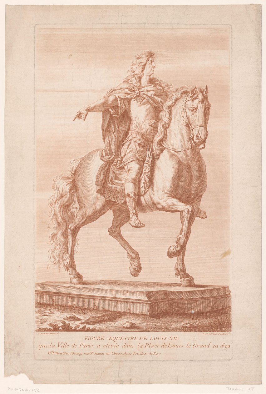 Portret konny Ludwika XIV Figura Equestre de Louis XIV (tytuł na obiekcie) autorstwa Pierre François Tardieu