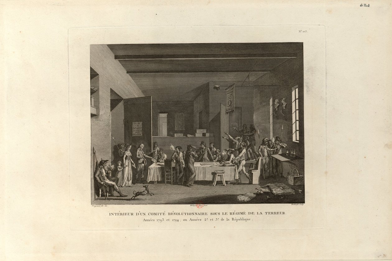 Wewnątrz Komitetu Rewolucyjnego podczas panowania terroru, 1802. autorstwa Pierre Gabriel Berthault