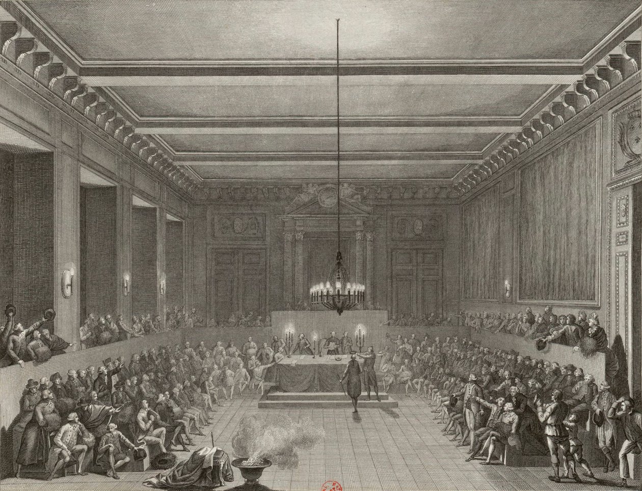 15 stycznia 1790 r. Komuna Paryska przyznaje miecz i koronę obywatelską Anglikowi C.J.W. Neshamowi. autorstwa Pierre Gabriel Berthault