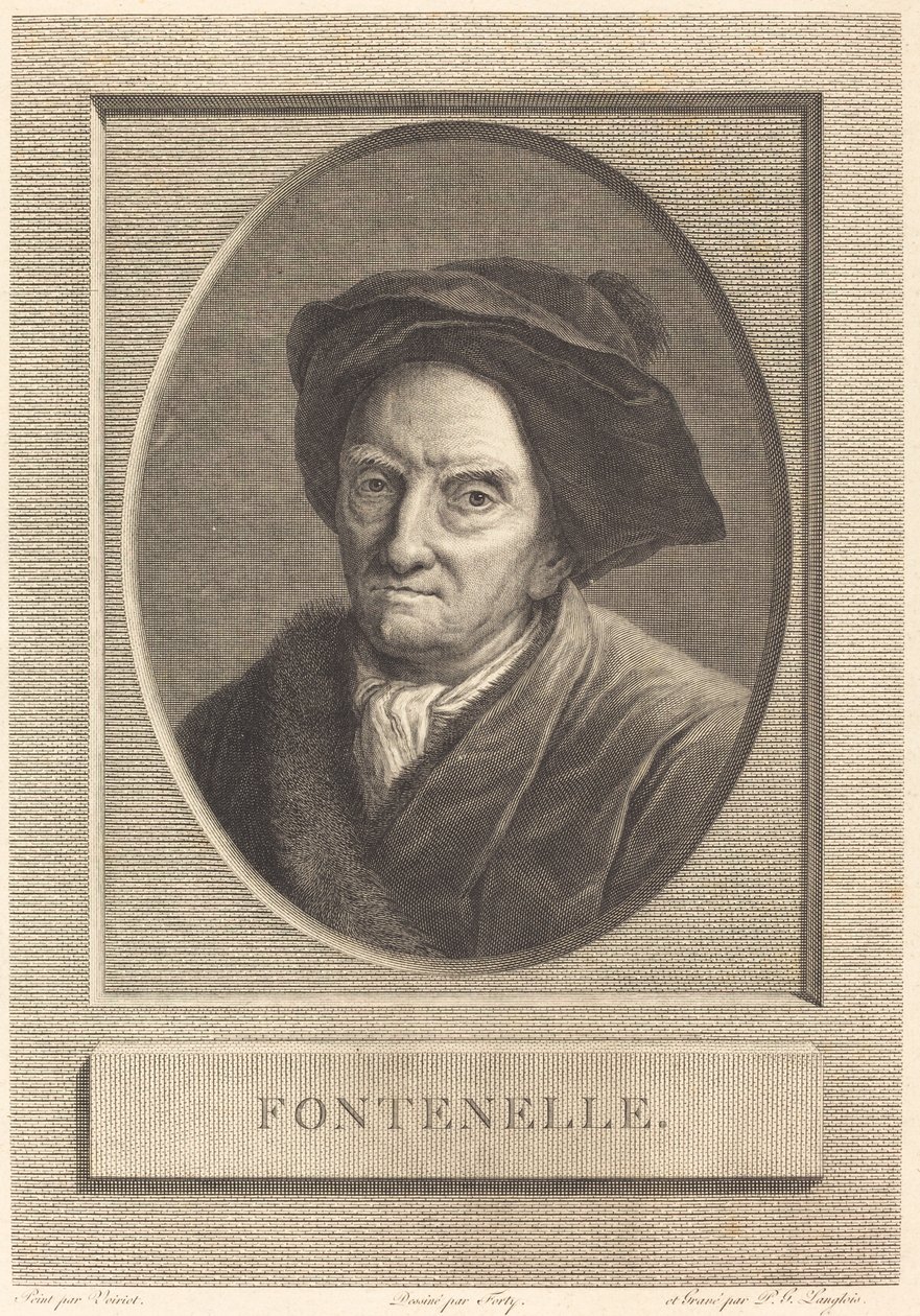 Fontenelle autorstwa Pierre Gabriel Langlois after Guillaume Voiriot after Jean Jacques Forty