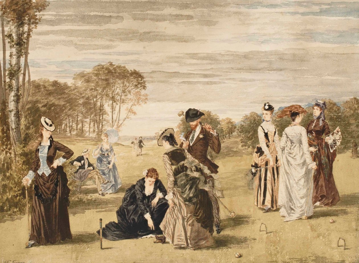 Gra w krokieta, 1874. autorstwa Pierre Gavarni