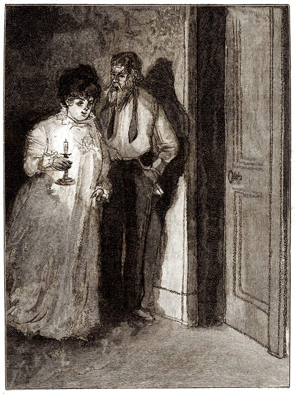"Boule de Suif": Elisabeth Rousset odmawia przespania się z Cornudetem, początek XX wieku (ilustracja) autorstwa Pierre Georges Jeanniot