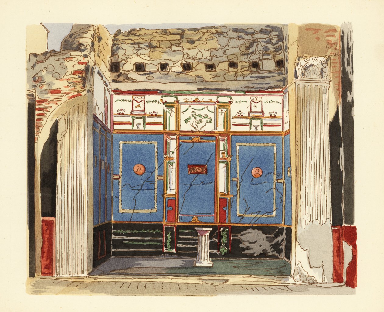 Tablinum Domu Małej Fontanny, Casa della Fontana Piccola, Pompeje autorstwa Pierre Gusman