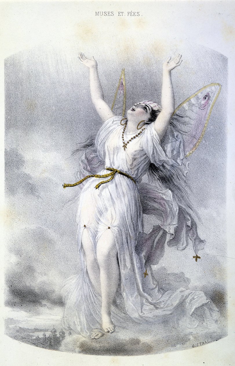 Wróżka: La Peri - w „Kobietach mitologicznych” Mery i Foelix, il. G. Staal, wyd. przez Gouet autorstwa Pierre Gustave Eugene Staal