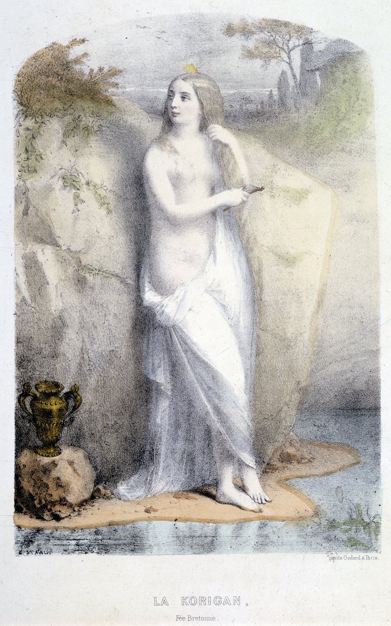 La Korrigan, bretońska wróżka - w „Kobietach mitologicznych” Mery i Foelix, il. G. Staal, wyd. przez Gouet autorstwa Pierre Gustave Eugene Staal