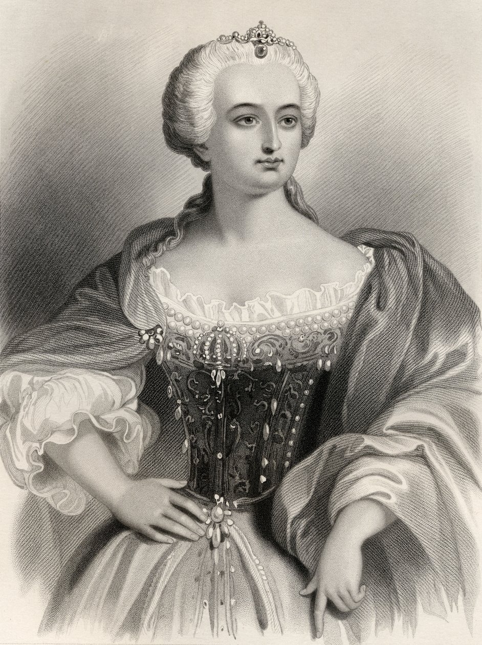 Maria Teresa (1717-80) Arcyksiężna Austrii i królowa Węgier i Czech, ilustracja z „World Noted Women” autorstwa Mary Cowden Clarke, 1858 autorstwa Pierre Gustave Eugene Staal