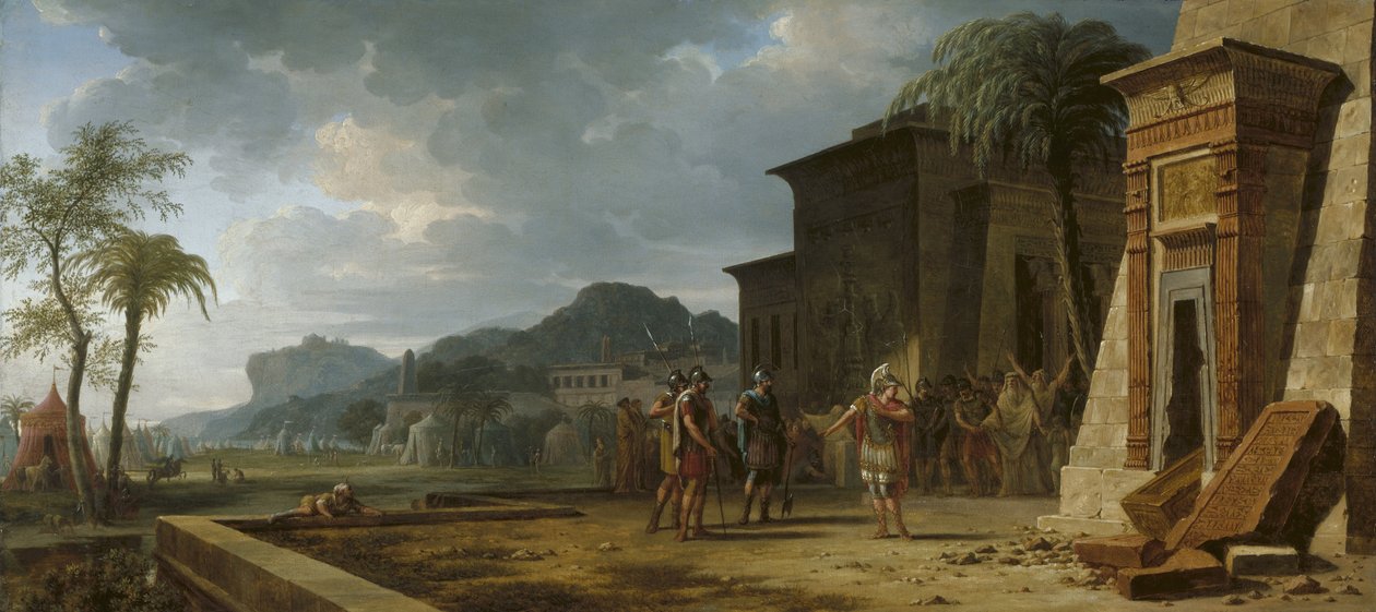 Aleksander przy grobie Cyrusa Wielkiego, 1796 autorstwa Pierre Henri de Valenciennes