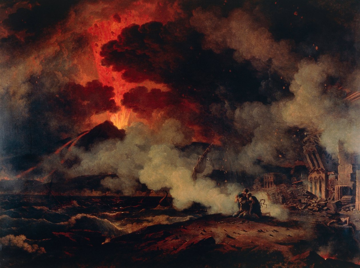 Erupcja Wezuwiusza (olej na płótnie) autorstwa Pierre Henri de Valenciennes