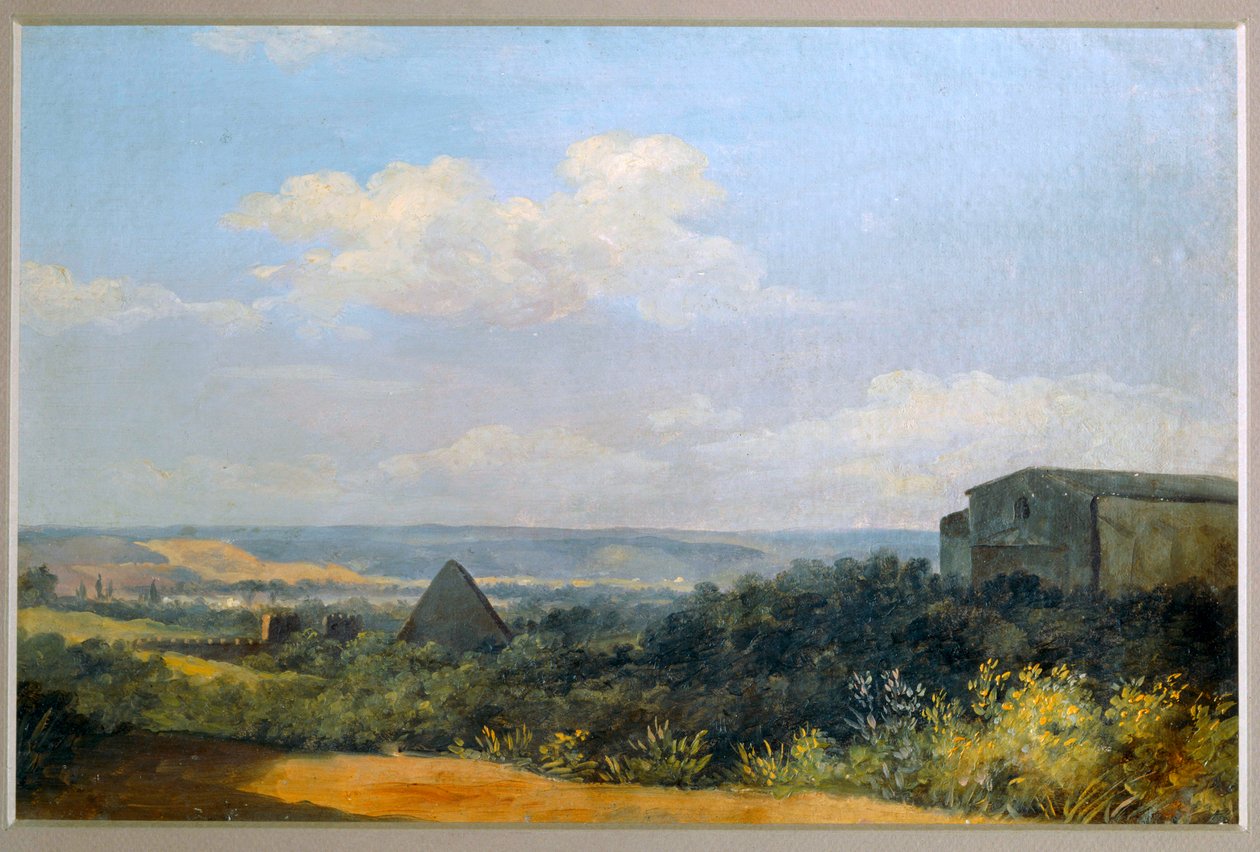 Piramida Cestiusza w Rzymie - Piramida Cestiusza w Rzymie. Papier na tekturze ... autorstwa Pierre Henri de Valenciennes