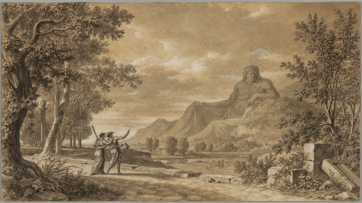 Góra Athos wyrzeźbiona jako pomnik Aleksandra Wielkiego autorstwa Pierre Henri de Valenciennes