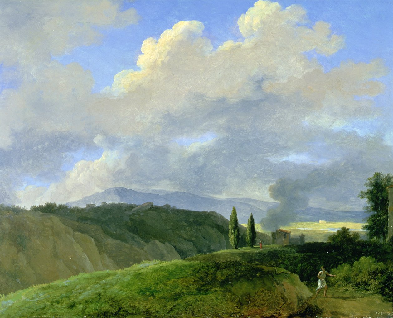 Pejzaż górski z postaciami (olej na płótnie) autorstwa Pierre Henri de Valenciennes