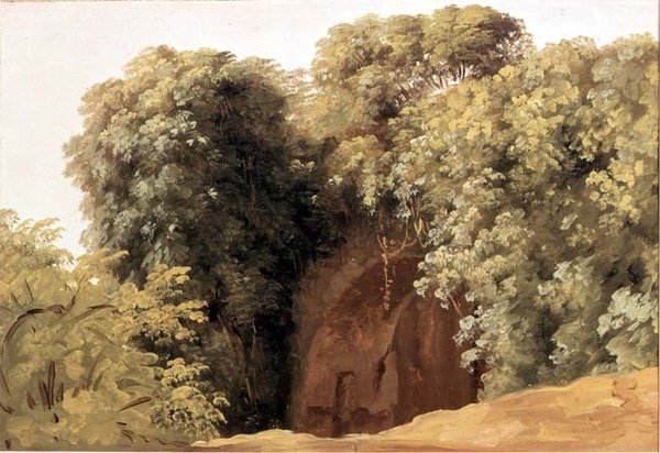 Ruiny arkady z kępami trawy autorstwa Pierre Henri de Valenciennes