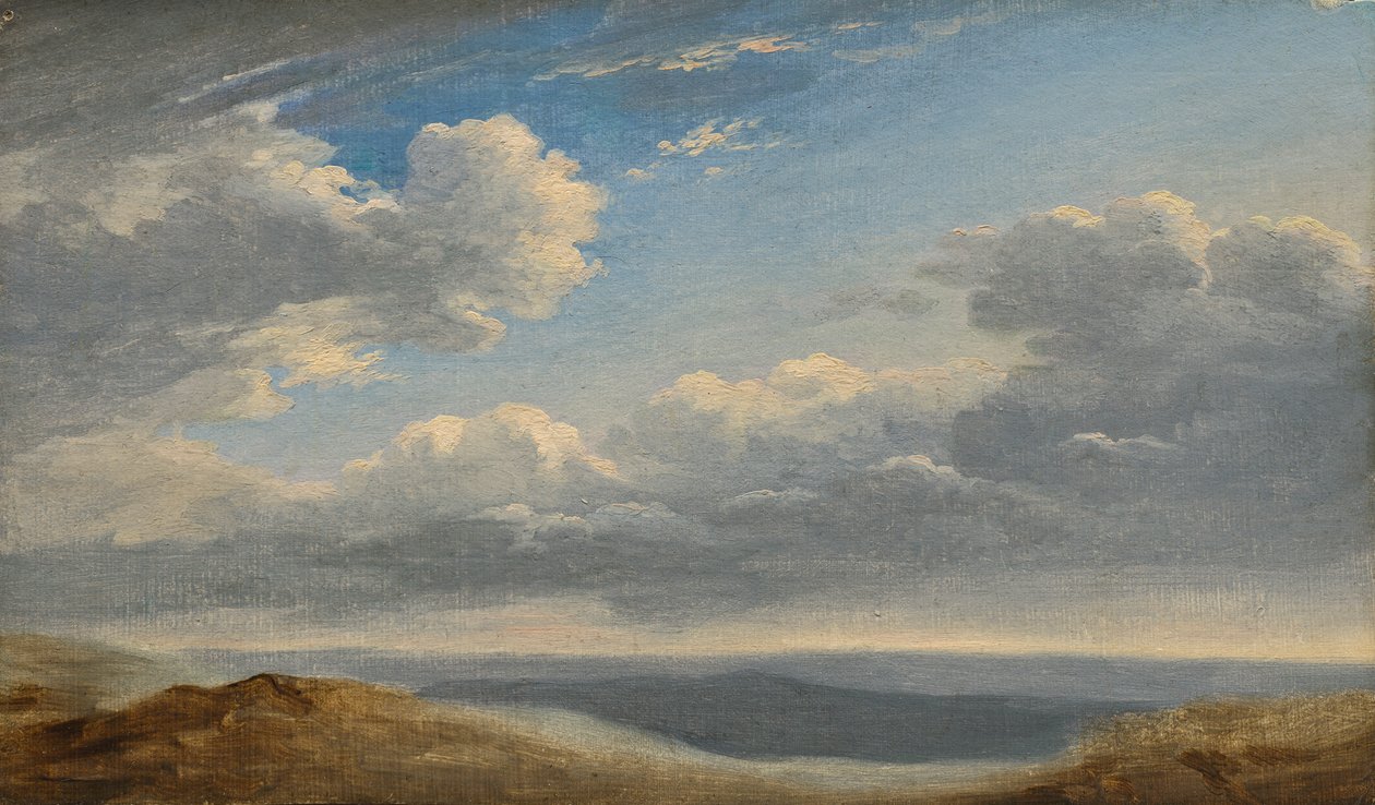 Studium chmur nad rzymską Kampanią ok.1782-85 (olej na papierze na tekturze) autorstwa Pierre Henri de Valenciennes
