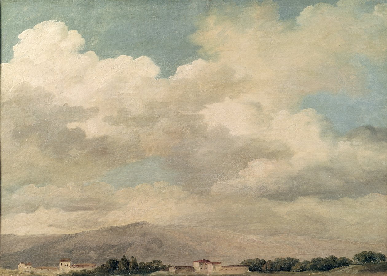 Studium nieba na Kwirynale (olej na papierze umieszczony na kartonie) autorstwa Pierre Henri de Valenciennes