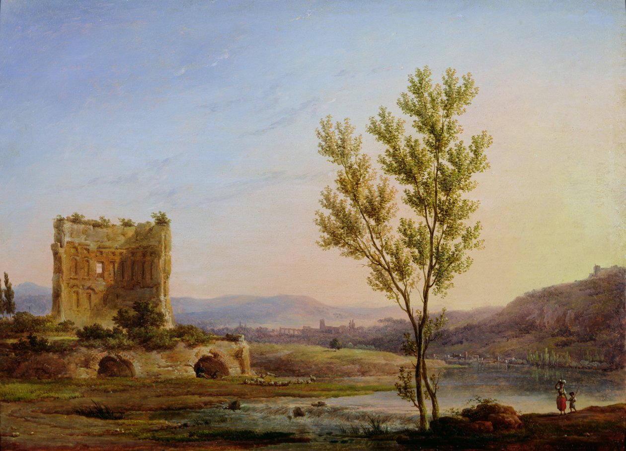 Widok na przedmieścia Rzymu autorstwa Pierre Henri de Valenciennes