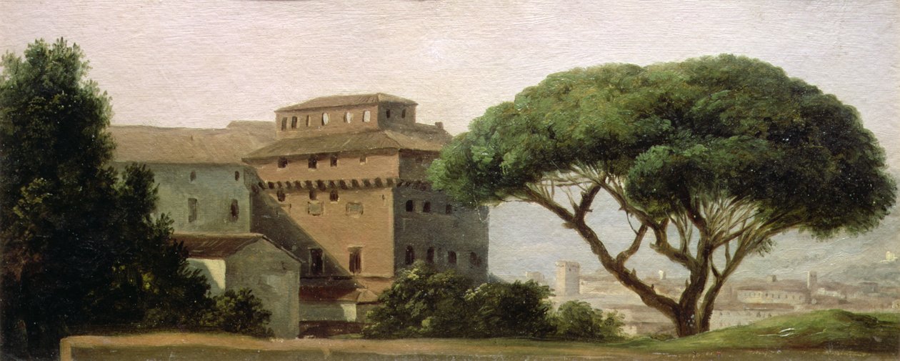 Widok na klasztor Ara Coeli: sosna parasolowa (olej na papierze) autorstwa Pierre Henri de Valenciennes