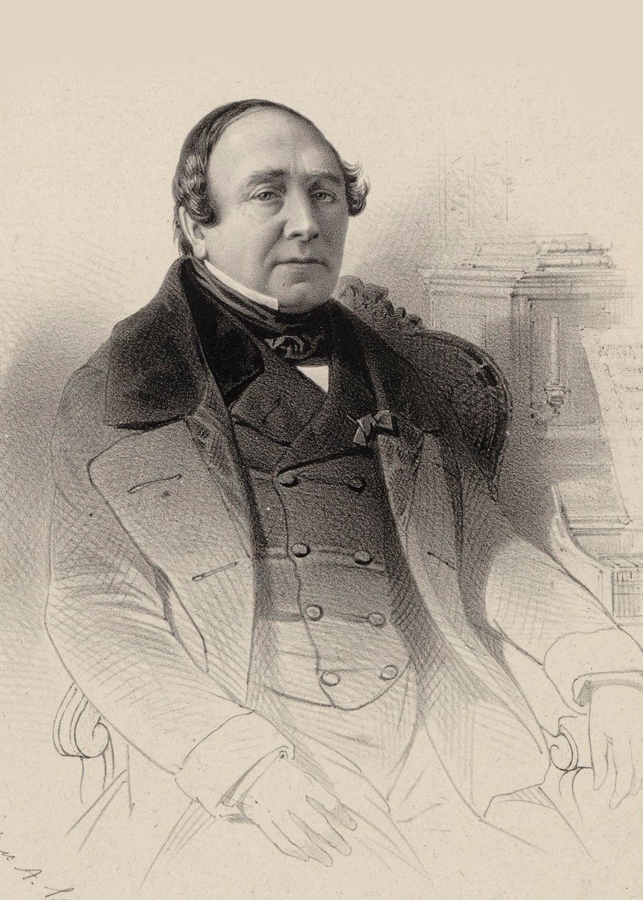 Portret śpiewaka operowego Louis Antoine Eléonore Ponchard 1787-1866 , 1850. autorstwa Pierre Hippolyte Aumont
