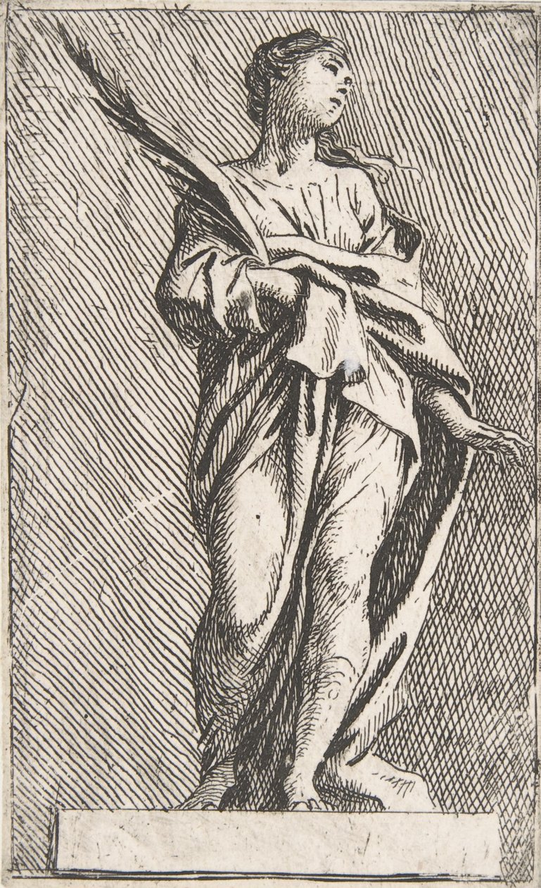 Stojąca postać kobieca, ca. 1739-40., ca. 1739-40. autorstwa Pierre Ignace Parrocel