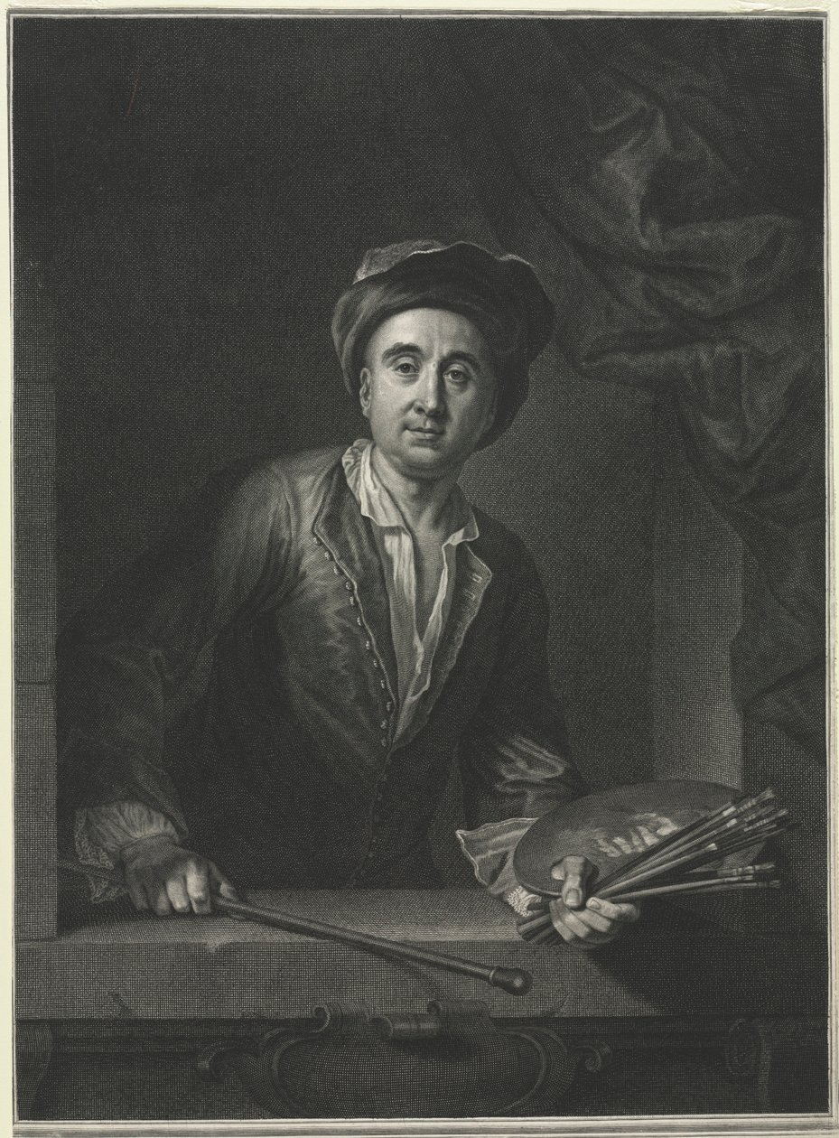 François de Troy, według Autoportretu. autorstwa Pierre Imbert Drevet