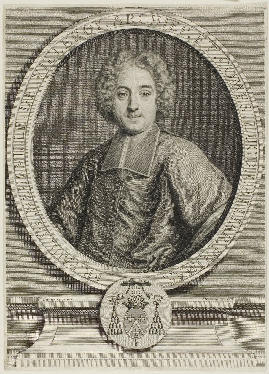 Portret Francois-Paula de Neufville de Villeroy autorstwa Pierre Imbert Drevet