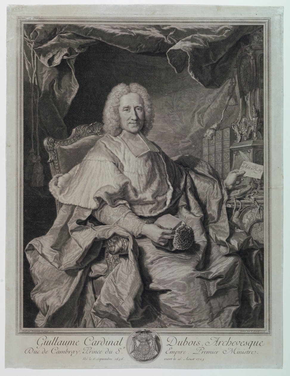 Portret kardynała Guillaume Dubois (1650-1723) autorstwa Pierre Imbert Drevet