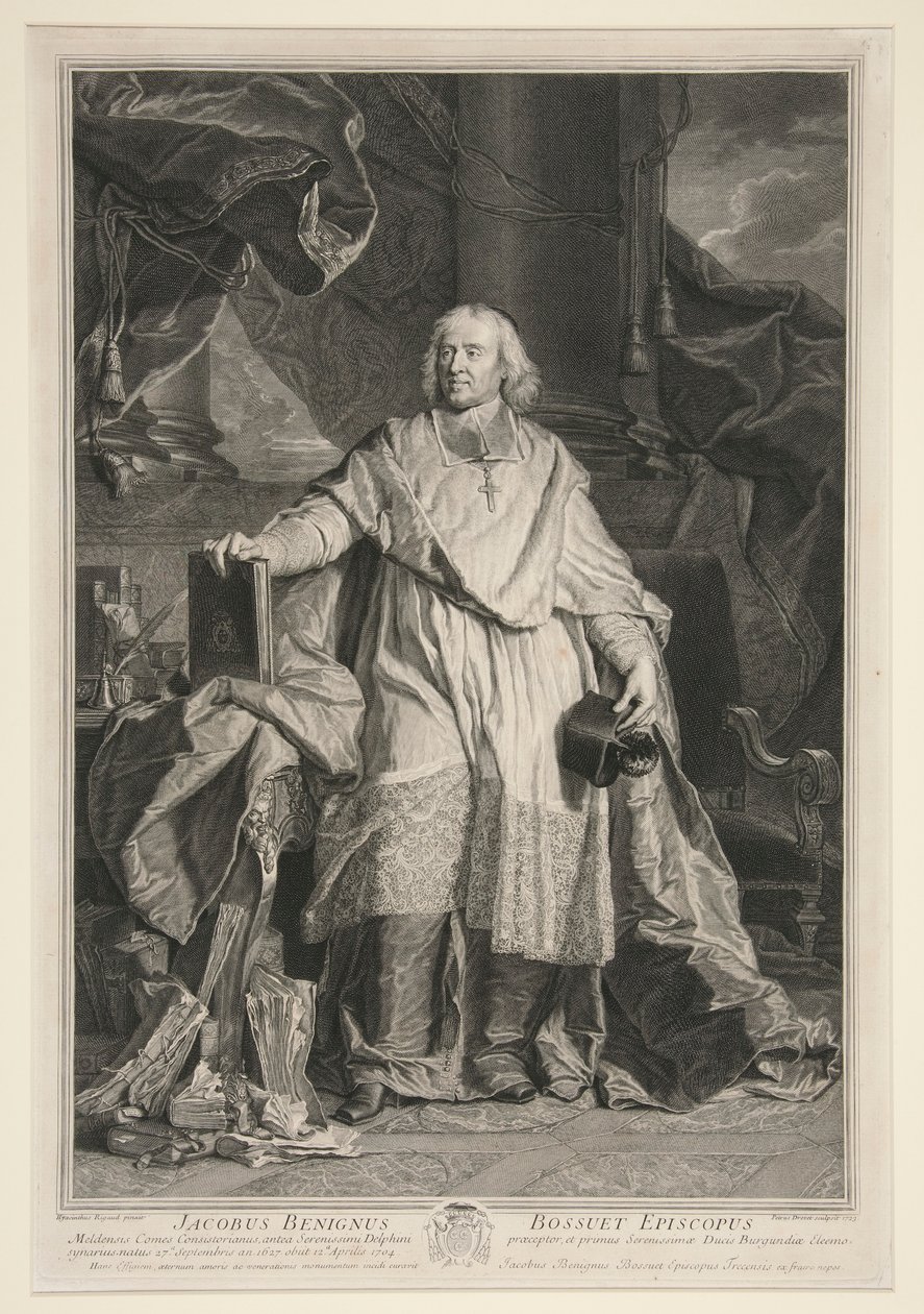 Portret Jacquesa Benigne Bossueta autorstwa Pierre Imbert Drevet