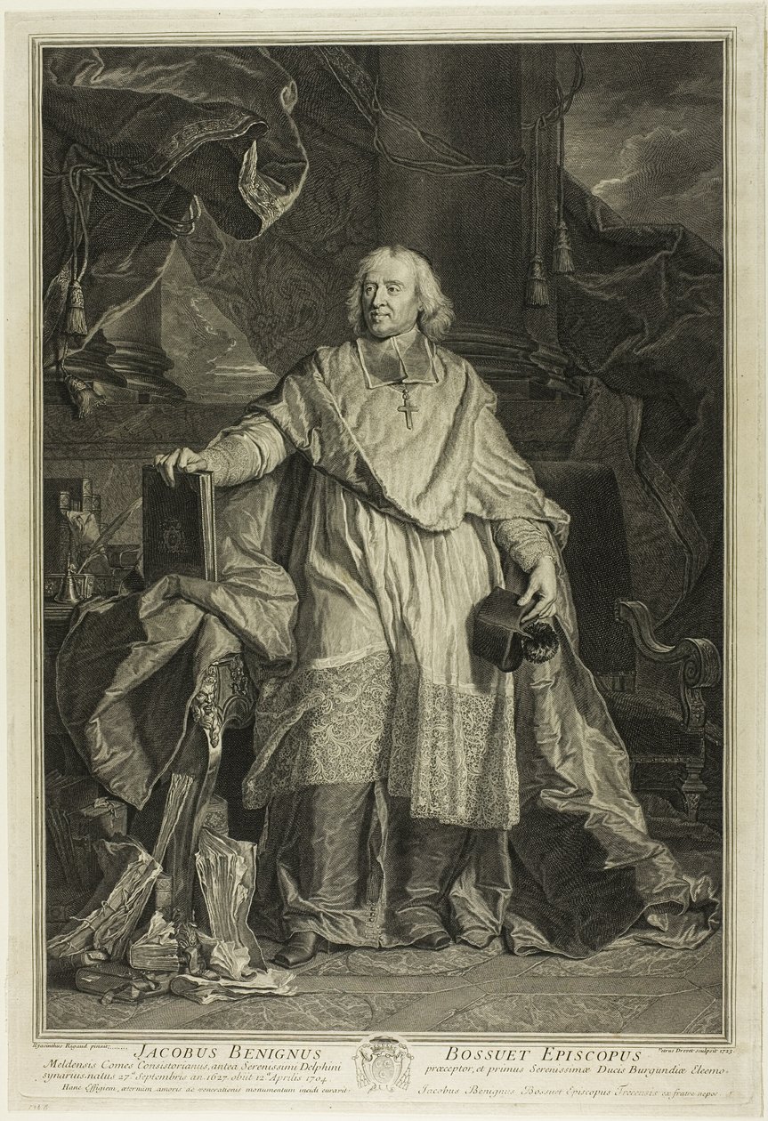 Portret Jacquesa Bénigne Bossueta, biskupa Meaux autorstwa Pierre Imbert Drevet