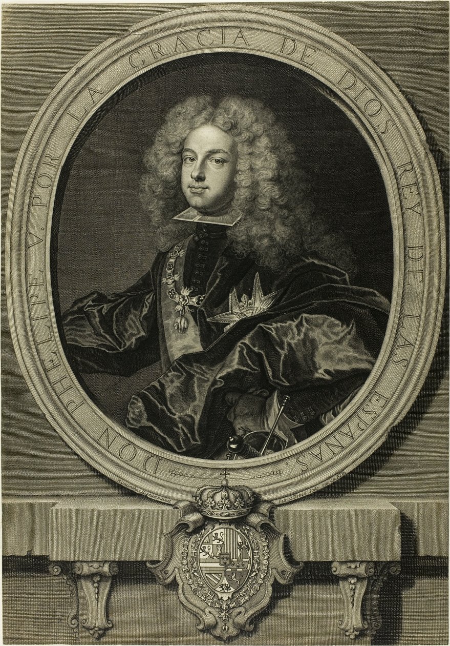 Portret Filipa V, króla Hiszpanii autorstwa Pierre Imbert Drevet