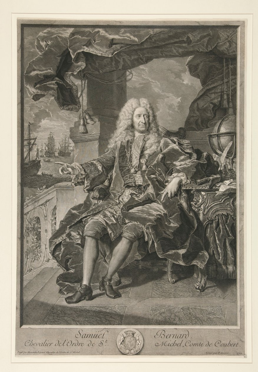 Portret Samuela Bernarda, hrabiego Coubert autorstwa Pierre Imbert Drevet