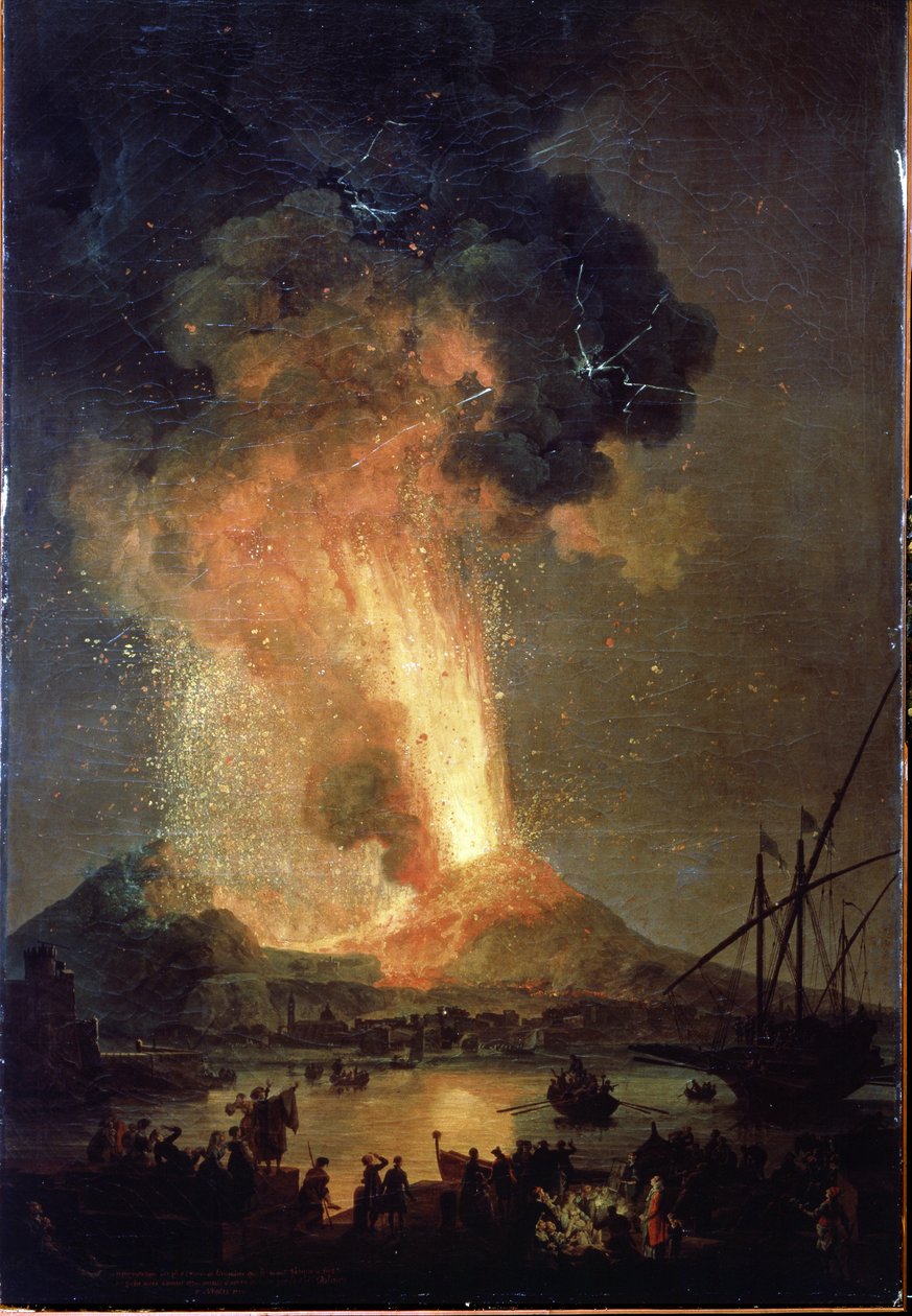 Erupcja Wezuwiusza. Obraz Pierre-Jacques (Pierre Jacques) Volaire (Rycerz Volaire) (1729-1802) Olej na płótnie, 242 x 163 cm autorstwa Pierre Jacques Volaire
