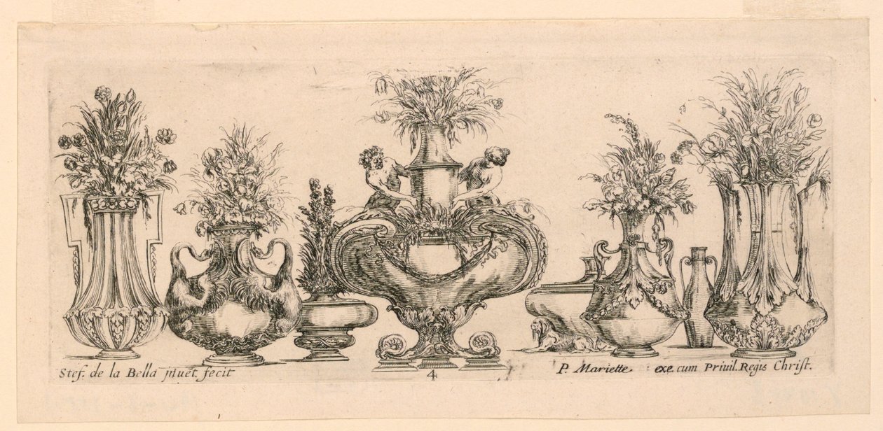 Osiem wazonów z „Raccol autorstwa Pierre Jean Mariette