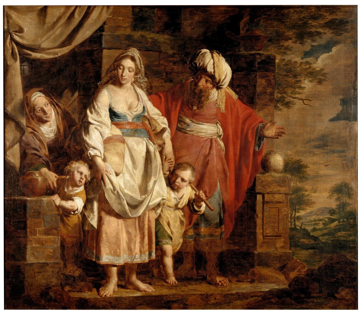 Historia Abrahama (olej na desce) autorstwa Pierre Joseph Verhaghen