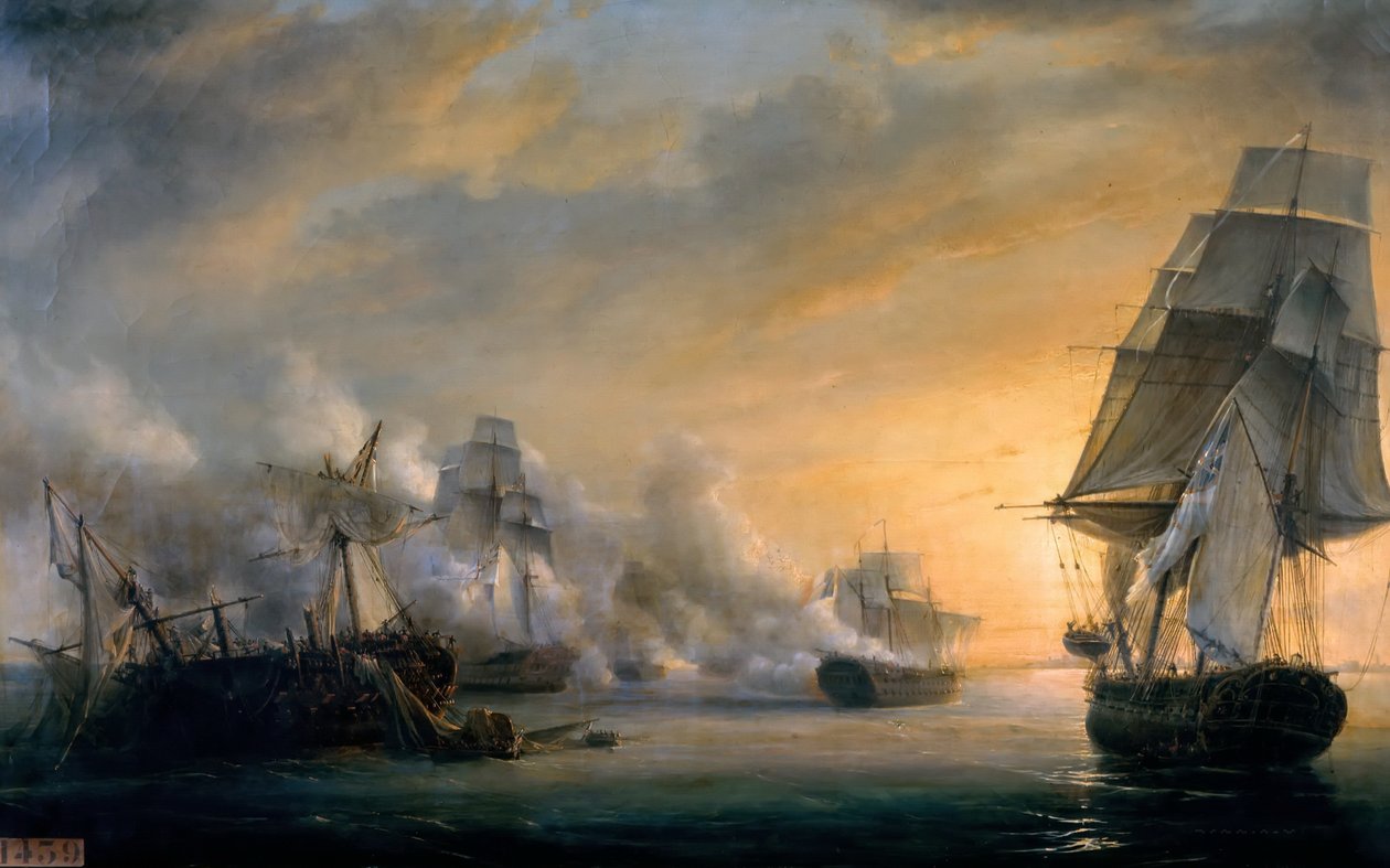 Bitwa morska przed Kadyksem 13 lipca 1801 r autorstwa Pierre Julien Gilbert