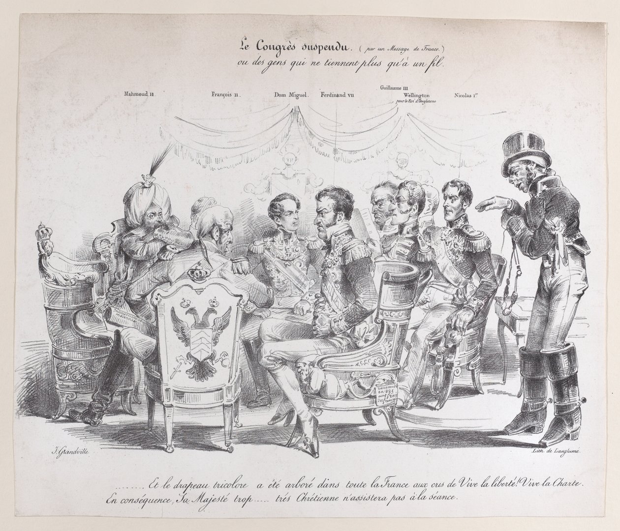 Zawieszony Kongres, ok. godz. 1829. autorstwa Pierre Langlumé