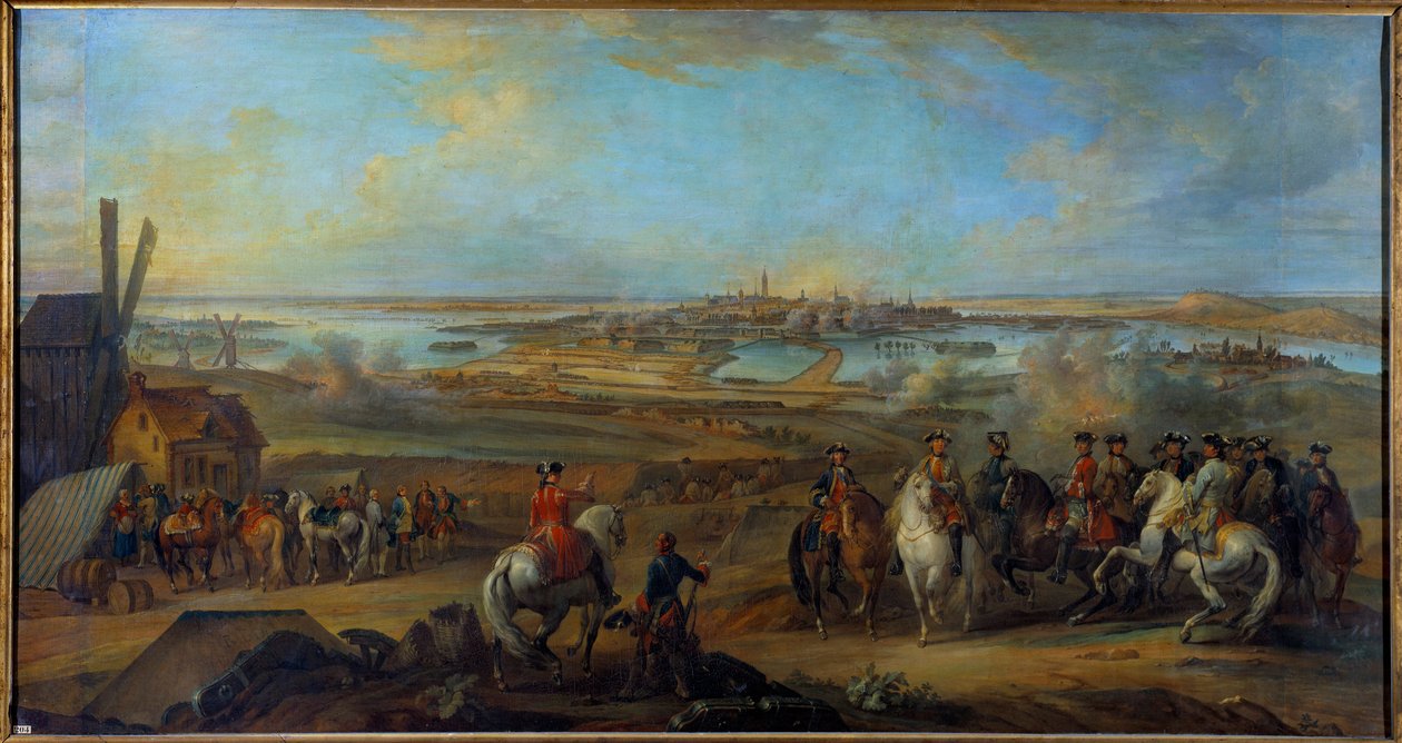Kampania Flandrii (1745-1747): „” Król Ludwik XV (1710-1774) w siedzibie Mons w Hainaut w lipcu 1746”” Obraz Pierre Nicolas Lenfant (1704-1787) XVIII-wieczne słońce. 1,77x3,35 m² autorstwa Pierre Lenfant
