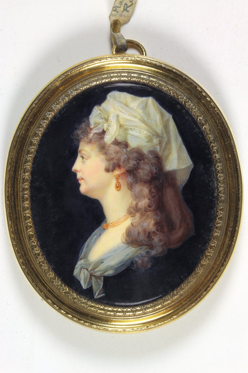 Pani o imieniu Marie-Jeanne Phillipon, Madame Roland (emalia) autorstwa Pierre Louis Bouvier