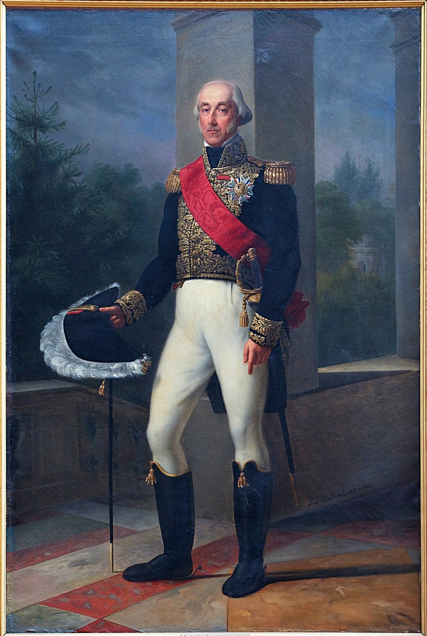 French: Portrait en pied duc de Bourbon, en tenue de lieutenant général autorstwa Pierre Louis Delaval