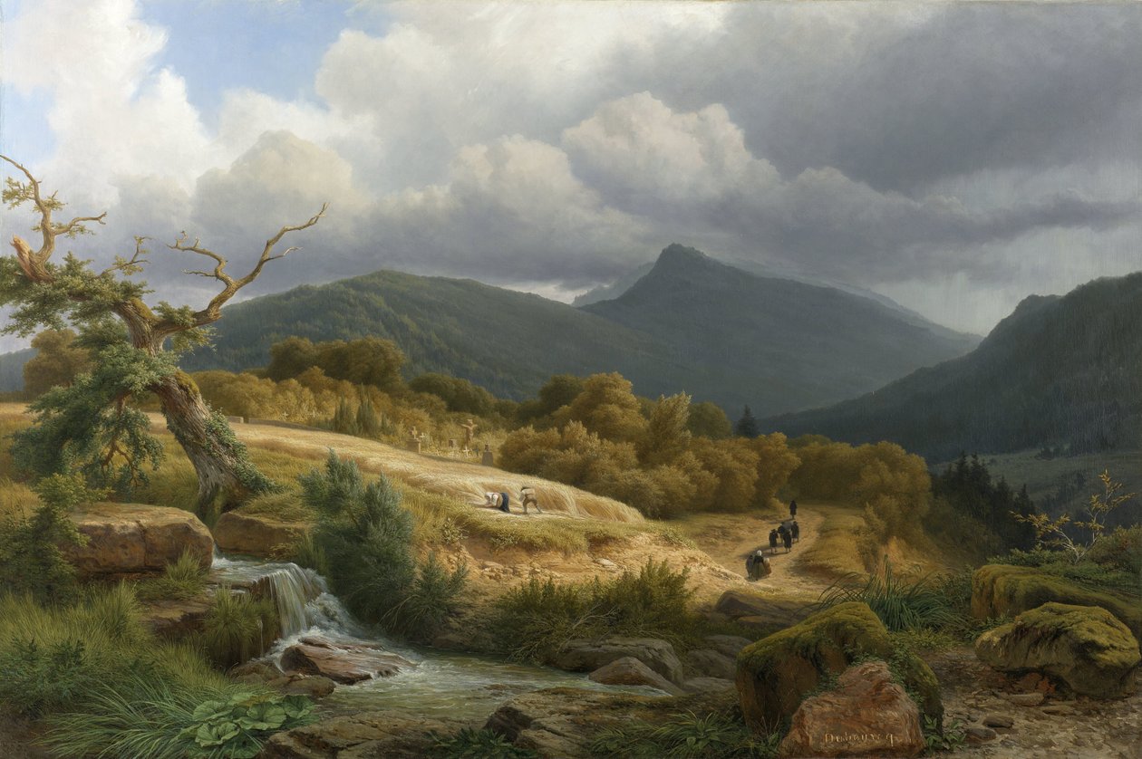 Cmentarz w Baden-Baden autorstwa Pierre Louis Dubourcq