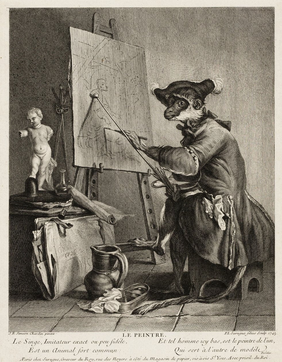 Malarz małp autorstwa Pierre Louis de Surugue