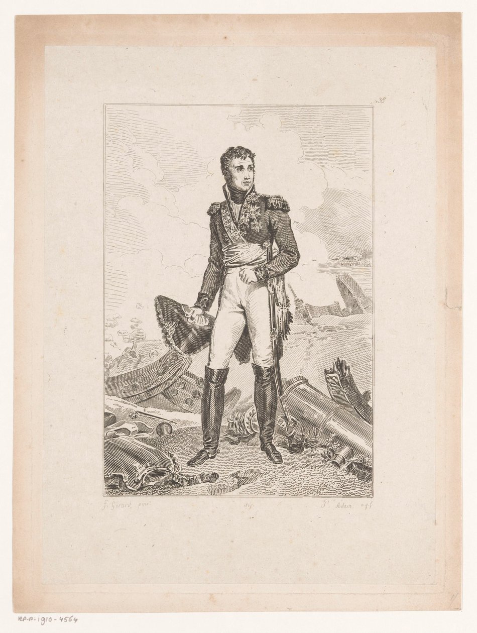 Portret Jeana Lannesa, księcia Montebello Kolekcja portretów historycznych barona Gérarda (tytuł serii) Kolekcja Portretów Historiques de Mr. le Baron Gerard (tytuł serii) autorstwa Pierre Michel Adam