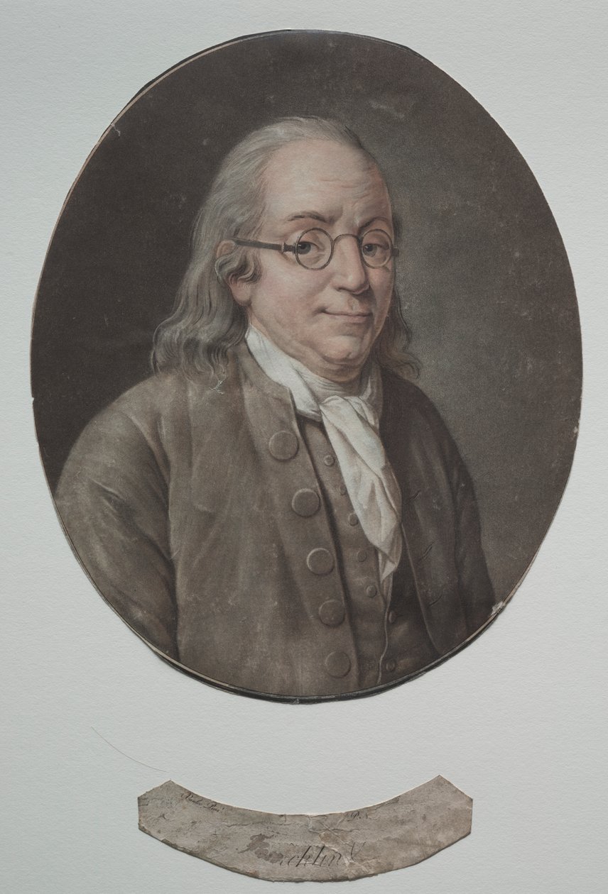 Benjamin Franklin autorstwa Pierre Michel Alix
