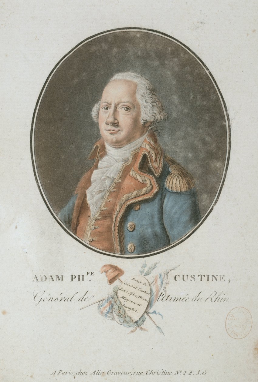 Hrabia Adam Philippe de Custine 1740-1793, 1793. autorstwa Pierre Michel Alix