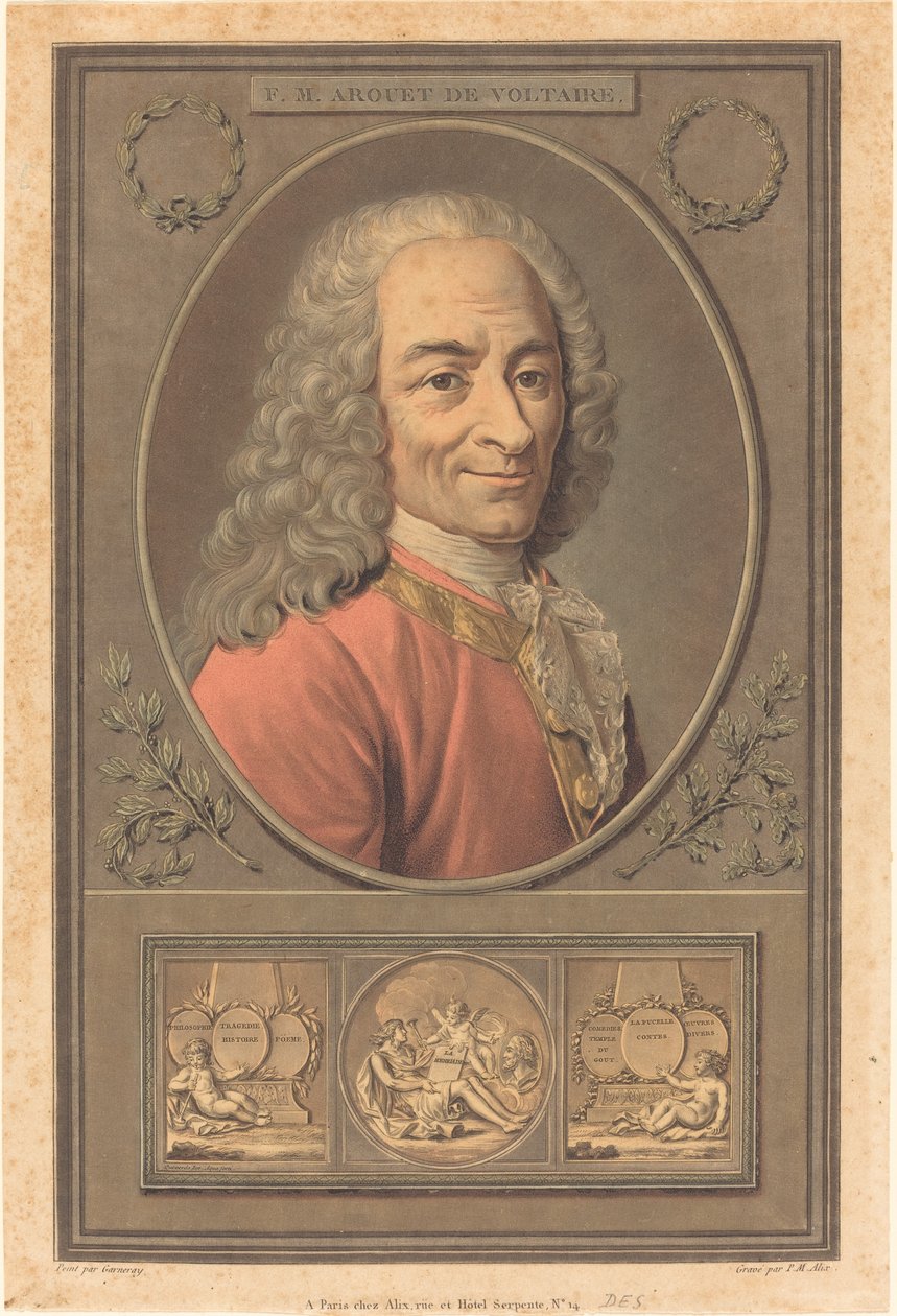 F. M. Arouet przez Woltera. autorstwa Pierre Michel Alix