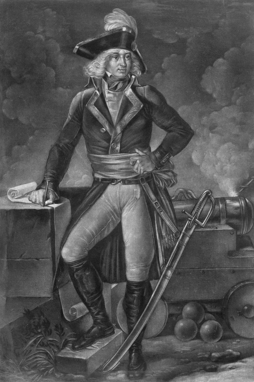Generał Charles Pichegru (1761-1804) - Portret na całej długości przedstawiający Charlesa Pichegru (1761-1804), generała naczelnego armii Północy, Sambre i Mozy, Renu i Mozeli” Grawerowanie: Pierre Michel Alix (1762- 1817), autorstwa Alexandre Evariste FRA autorstwa Pierre Michel Alix