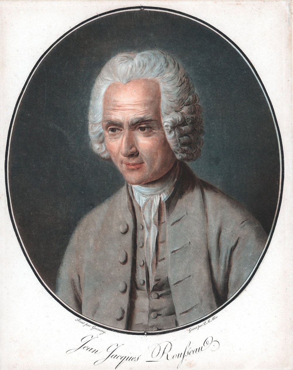 Jean-Jacques Rousseau 1712-78, francuski filozof polityczny autorstwa Pierre Michel Alix