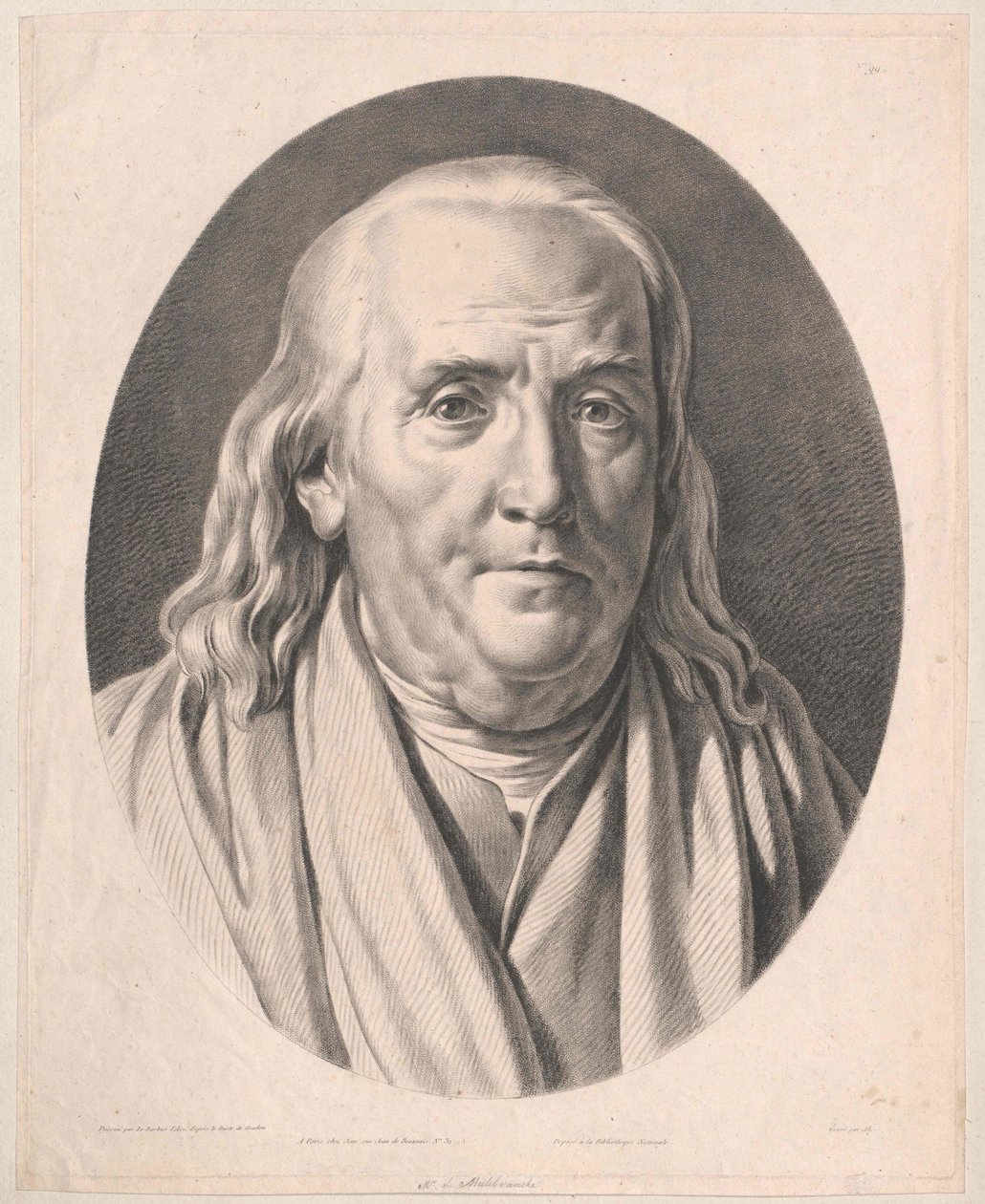 Nicolas Malebranche (druk) autorstwa Pierre Michel Alix