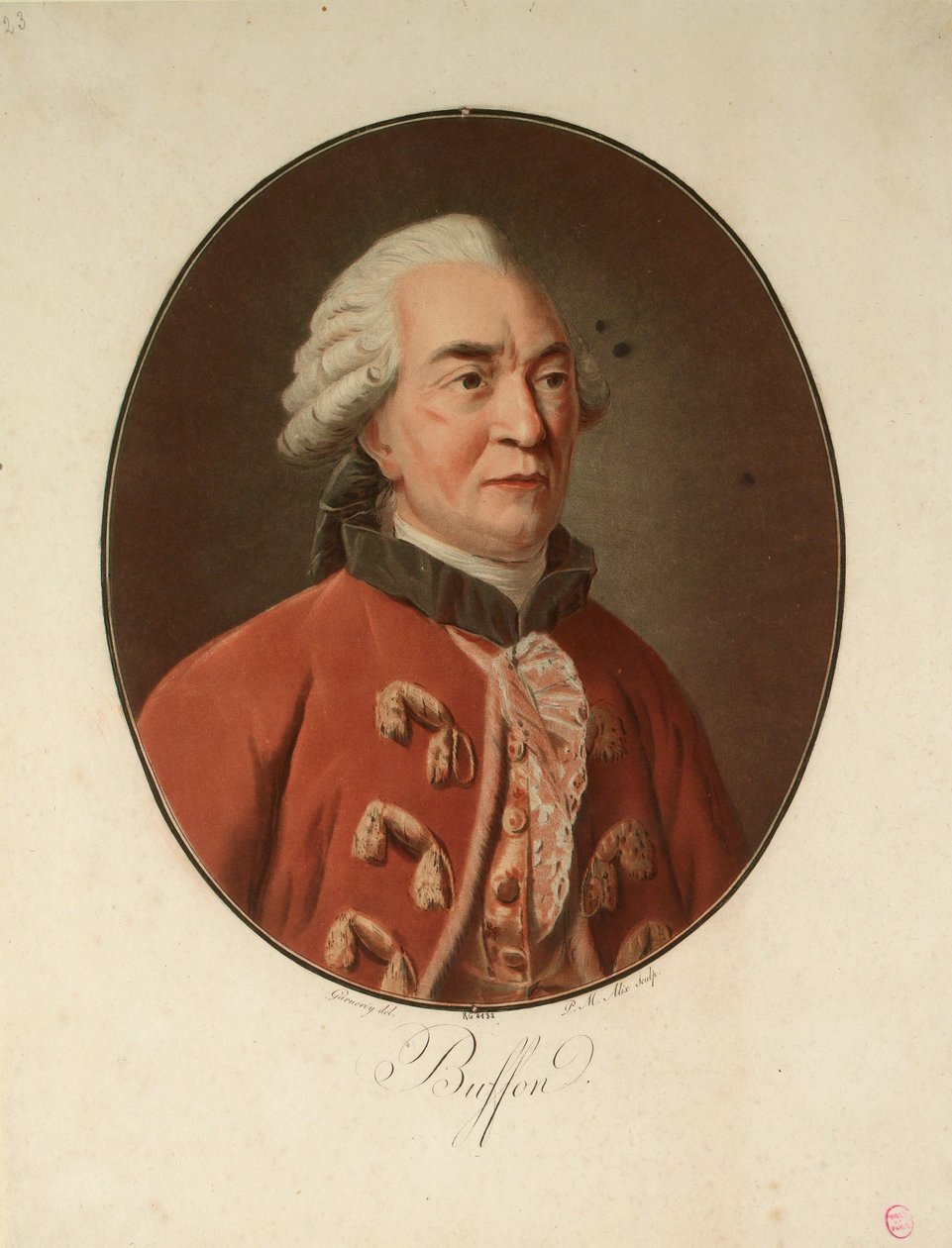 Portret przyrodnika Georgesa-Louisa Leclerca, hrabiego de Buffon 1707-1788, 1793. autorstwa Pierre Michel Alix