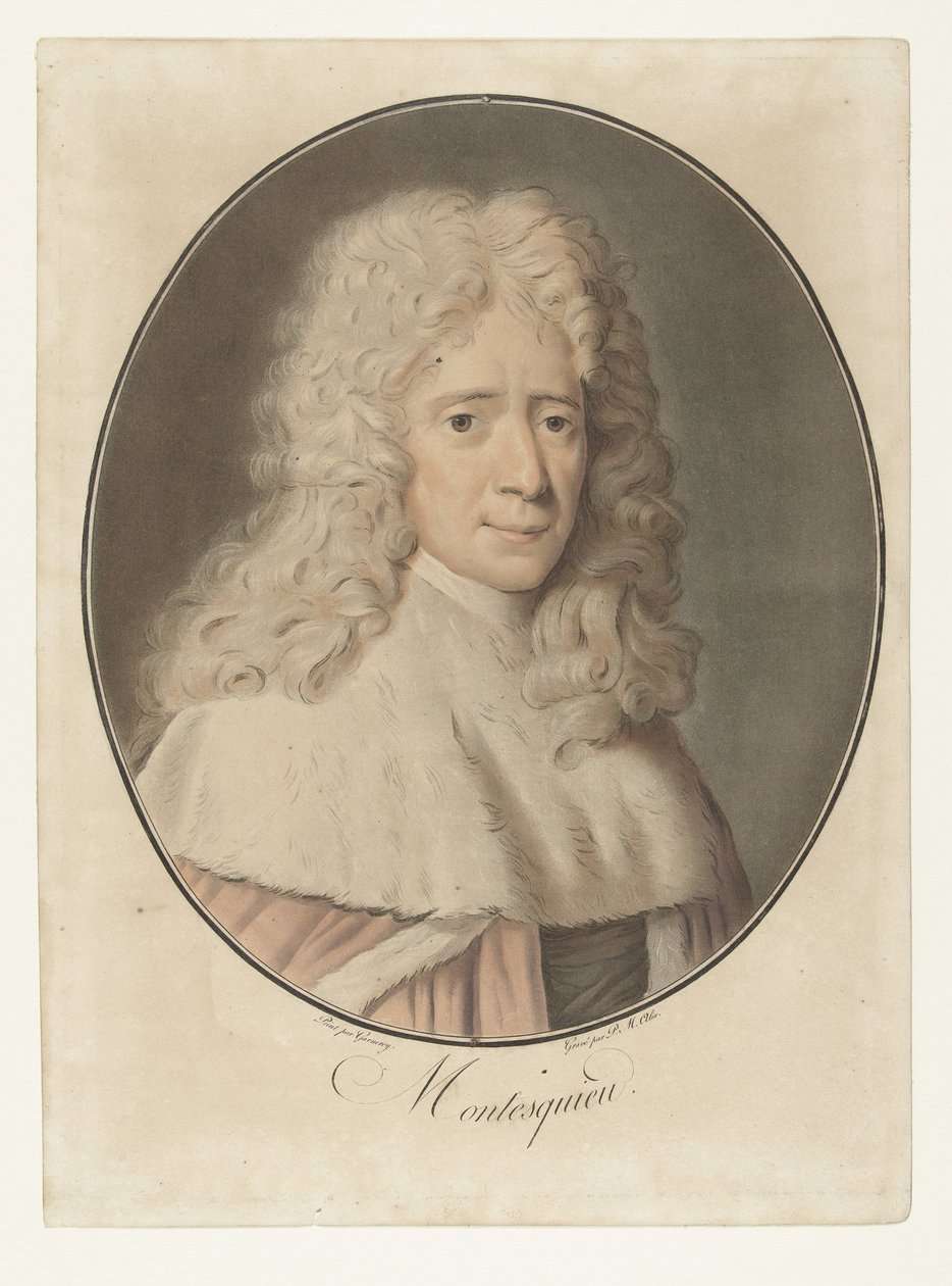 Portret Karola de Montesquieu Monteskiusz (tytuł na obiekcie) Kolekcja wielkich ludzi (tytuł serii) autorstwa Pierre Michel Alix