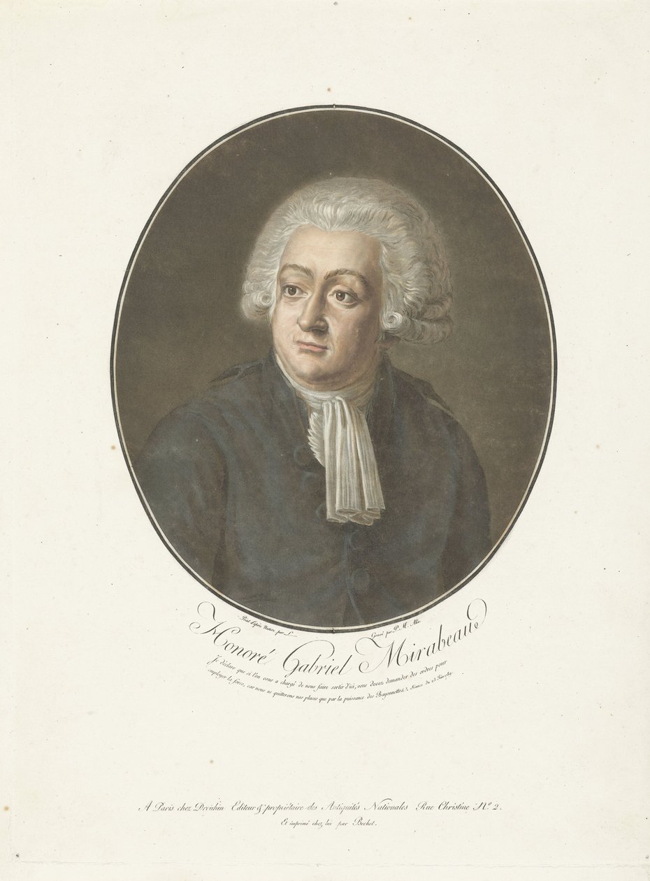 Portret Honoré Gabriela Mirabeau Honoré Gabriel Mirabeau (tytuł na obiekcie) Kolekcja wielkich ludzi (tytuł serii) autorstwa Pierre Michel Alix