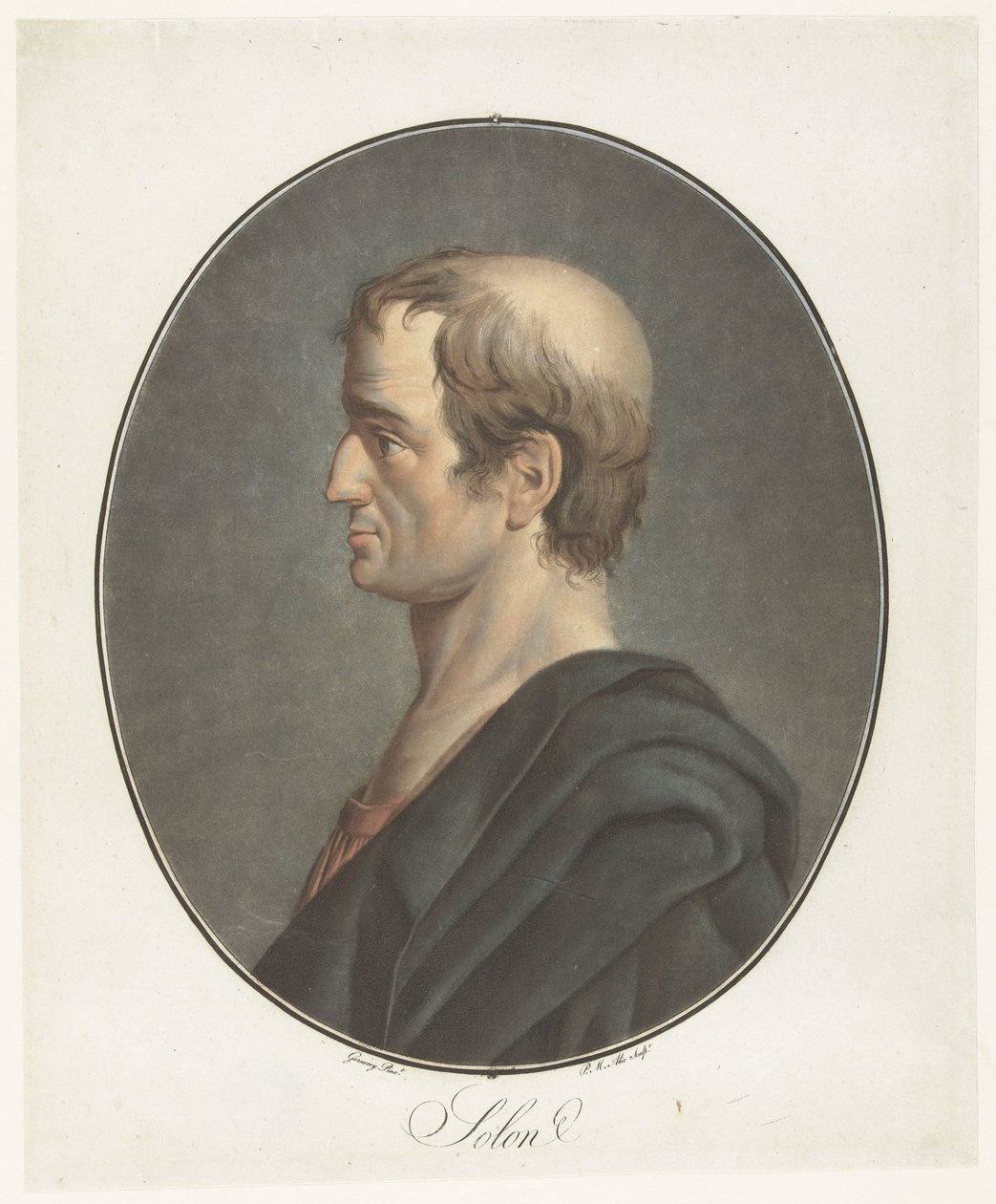 Portret vana Solona Solon (tytuł na obiekcie) Kolekcja wielkich ludzi (tytuł serii) autorstwa Pierre Michel Alix